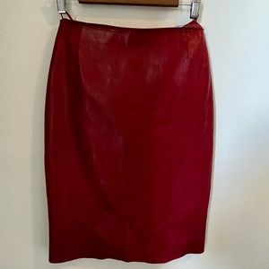 DOLCE & GABBANA Red Leather Pencil Skirt